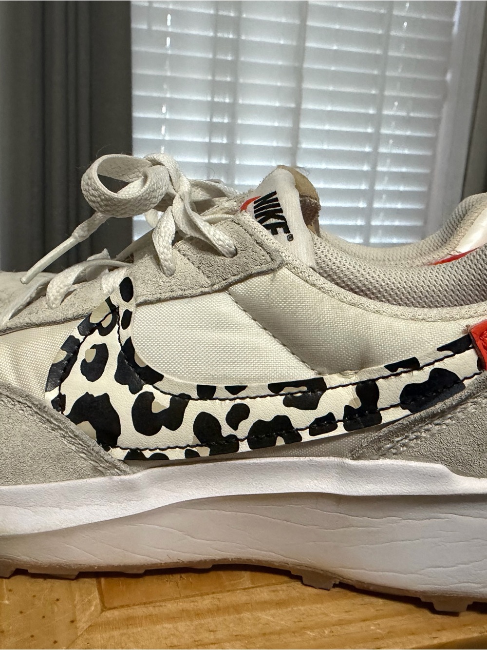 Nike Cream and Black Leopard-Print Swoosh Trainer